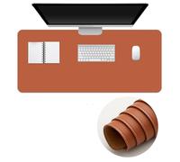 Surwin PU Leather Gaming Mouse Pad, Washable Large Mouse Pad, Gaming Mouse Mat with Anti-Slip Base, Desk Mat Long Gaming Mat for Keyboard Computer Laptop Office Home Work (60x120cm,Camel)