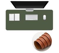 Surwin PU Leather Gaming Mouse Pad, Washable Large Mouse Pad, Gaming Mouse Mat with Anti-Slip Base, Desk Mat Long Gaming Mat for Keyboard Computer Laptop Office Home Work (60x120cm,dark green)