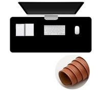 Surwin PU Leather Gaming Mouse Pad, Washable Large Mouse Pad, Gaming Mouse Mat with Anti-Slip Base, Desk Mat Long Gaming Mat for Keyboard Computer Laptop Office Home Work (60x120cm,Black)