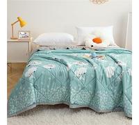 Surwin Quilted Bedspread Modern Minimalist Reversible Embossed Coverlets Soft Microfiber Lightweight Quilt Single Double King Size Sofa Throws Blanket Patchwork Bed Sheet (Elegant Floral,180x200cm)