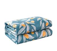 Surwin Quilted Bedspread, Washed Cotton Fabric Coverlets Quilt, Elegant Printed Single Double King Size Lightweight Easy Care Sofa Throws Blanket Patchwork Bed Sheet (Kumquat,200x230cm)
