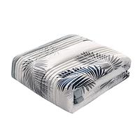 Surwin Quilted Bedspread, Washed Cotton Fabric Coverlets Quilt, Elegant Printed Single Double King Size Lightweight Easy Care Sofa Throws Blanket Patchwork Bed Sheet (Palm Leaf,100x150cm)