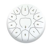 Surwin Rain Drum for Garden,6-Inch 11-Tone Chakra Drum for Rain with Pocket and Mallets, Mini Steel Tongue Drum Musical Instruments Rain Drum Outside for Meditation Sound Healing (White)
