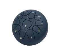 Surwin Rain Drum for Garden,6-Inch 11-Tone Chakra Drum for Rain with Pocket and Mallets, Mini Steel Tongue Drum Musical Instruments Rain Drum Outside for Meditation Sound Healing (Navy cyan)