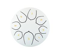 Surwin Rain Drum for Garden,6-Inch 8-Tone Chakra Drum for Rain with Pocket and Mallets, Mini Steel Tongue Drum Musical Instruments Rain Drum Outside for Meditation Sound Healing (White)