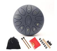 Surwin Rain Drum for Garden, Chakra Drum for Rain with Pocket and Mallets, 6 inches 11 Tone D Key Steel Tongue Drum Musical Instruments Rain Drum Outside for Yoga Meditation (Navy Blue)