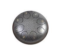 Surwin Rain Drum for Garden, Chakra Drum for Rain with Pocket and Mallets, 6” Steel Tongue Drum Musical Instruments Rain Drum Outside for Meditation Yoga Sound Healing (Dark Grey)
