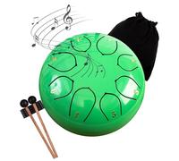 Surwin Rain Drum for Garden, Chakra Drum for Rain with Pocket and Mallets, 6” Steel Tongue Drum Musical Instruments Rain Drum Outside for Meditation Yoga Sound Healing (Fruit Green)