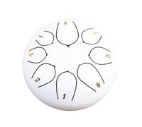 Surwin Rain Drum for Garden, Chakra Drum for Rain with Pocket and Mallets, 6” Steel Tongue Drum Musical Instruments Rain Drum Outside for Meditation Yoga Sound Healing (White)