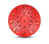 Surwin Rain Drum for Garden, Chakra Drum for Rain with Pocket and Mallets, 6in Steel Tongue Drum Musical Instruments Rain Drum Outside for Meditation Yoga Sound Healing (Dolphin Red)