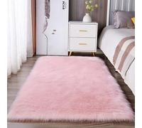 Surwin Rectangle Shaggy Fluffy Rugs Living Room Carpet, Modern Room Decor Plush Rugs for Bedroom Runner Hallways Kids Room Home Decor Doormat Kitchen Floor Mat (Light Pink,40x60cm)