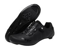 Surwin Road Cycling Shoe Men Women, Breathable Unisex Road Bike Shoes with Look Delta Cleats & 3 Bolt, Swivel Buckle Design Sneakers for Indoor Outdoor, 3.5 UK-11.5 UK (Black A,8)