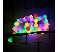Surwin Romantic Christmas Light Bulb Fairy String Lights, Battery Operated Xmas String Lights for Garden Patio Bedroom Party Decor Indoor Celebration Lighting (Colorful,2M/10LED)
