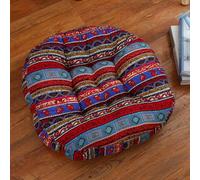 Surwin Round Floor Cushion 45cm / 55cm, Thicken Chair Cushions Tatami Seat Cushions, Yoga Meditation Cushions Floor Pillow for Living Room Balcony Office Outdoor Garden (55cm,Boho G)