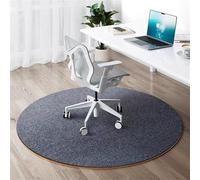 Surwin Round Floor Mat for Office Chair,Hardwood Floor Mat Anti-Scratch Anti-Slip Thick Office Chair Matt Rug Under Desk Carpet Protector Multi-Purpose Under Desk Rug (Dark Grey,Diameter 80cm)