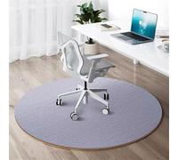 Surwin Round Floor Mat for Office Chair,Hardwood Floor Mat Anti-Scratch Anti-Slip Thick Office Chair Matt Rug Under Desk Carpet Protector Multi-Purpose Under Desk Rug (Silver Gray,Diameter 120cm)