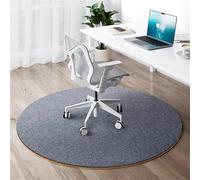 Surwin Round Floor Mat for Office Chair,Hardwood Floor Mat Anti-Scratch Anti-Slip Thick Office Chair Matt Rug Under Desk Carpet Protector Multi-Purpose Under Desk Rug (Light Grey,Diameter 90cm)