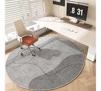 Surwin Round Floor Mat for Office Chair, Hardwood Floor Mat Anti-Scratch Thick Office Chair Matt Rug with Non-Slip Rubber Bottom Under Desk Carpet Protector (Minimalist Style A,Diameter 140cm)