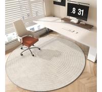 Surwin Round Floor Mat for Office Chair, Hardwood Floor Mat Anti-Scratch Thick Office Chair Matt Rug with Non-Slip Rubber Bottom Under Desk Carpet Protector (Circle A,Diameter 120cm)