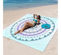 Surwin Sand-Free Waterproof Beach Blanket, Lightweight Compact Mats Quick-Dry Microfibre Beach Pad Extra Large Pool Towels for Camping, Hiking, Picnic, Swimming (150x150cm,Style pattern 8)
