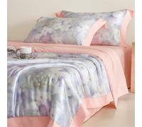 Surwin Satin Quilted Bedspread Silk Like Silky Bedding Single Double King Size Reversible Butterfly Floral Soft Polyester Silk Coverlet Cooling Bed Throws Summer Quilt (Pink,180x200cm)