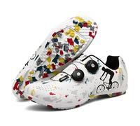 Surwin Simplicity Cycling Shoes Rubber Sole Mens Womens, 3.5-11.5UK Unisex Mountain Road Bike Shoes, Breathable Anti-Slip Shoe for Men Lady for MTB Cycle Indoor Outdoor (White,6.5)