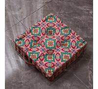 Surwin Square Floor Cushion Moroccan Style Thicken Chair Cushions Tatami Seat Cushions, Yoga Meditation Cushions Floor Pillow for Living Room Balcony Indoor Garden (40x40cm,A)