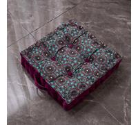 Surwin Square Floor Cushion Moroccan Style Thicken Chair Cushions Tatami Seat Cushions, Yoga Meditation Cushions Floor Pillow for Living Room Balcony Indoor Garden (40x40cm,D)