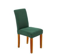 Surwin Stretch Dining Chair Covers Slipcover 2/4/6/8pcs, Removable Washable Protector Cover Seat Decoration for Hotel Ceremony Banquet Kitchen Restaurant Home Wedding Party (6pcs,Dark green)