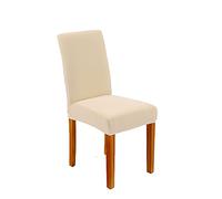 Surwin Stretch Dining Chair Covers Slipcover 2/4/6/8pcs, Removable Washable Protector Cover Seat Decoration for Hotel Ceremony Banquet Kitchen Restaurant Home Wedding Party (Off-white,6pcs)