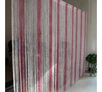 Surwin String Curtains for Doors Fly Screen, String Bead Curtain Bohemian Room Divider Beads Door Indoor Outdoor Window Hallway Tassel Doorway Living Room Bedroom Home Decor (Pink White,1x2m)