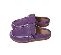 Surwin Suede Clogs Women Men, Slip On Summer Non-Slip Sole Beach Clogs, Soft Wide Fit Sandals for Women, Ladies Sandals for Backless Kitchen Garden Casual Backyard Outdoor (Purple,4)