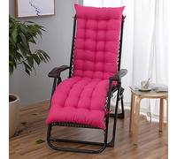 Surwin Sun Lounger Cushions Only, Solid Color Soft Recliner Cushions Thick 8cm lounger Seat Pads for Indoor Outdoor Patio Yard Beach Garden (Dark Pink,53x190cm)