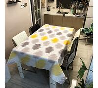 Surwin Tablecloth Washable Table Cloth Waterproof Fabric Table Covers Tablecloth Rectangle Large for Kitchen Dinning Party Tabletop Decoration (Grey print,140x200cm)