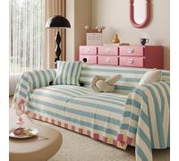 Surwin Throws for Sofas Large, Sofa Cover 3 Seater, Multicolour Slipcovers for L Shape, All-Season Universal Corner Couch Covers, for Chair Settees Bed Armchair (Blue,180x380cm)
