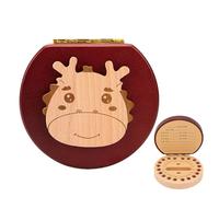 Surwin Tooth Fairy Box, Tooth Box Wooden Baby, First Milk Teeth Keepsake Boxes, Child Teeth Keepsake Box, for Fairy Gifts Baby Girl Boy Shower Birthday Gift (Dragon)