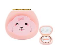 Surwin Tooth Fairy Box, Tooth Box Wooden Baby, First Milk Teeth Keepsake Boxes, Child Teeth Keepsake Box, for Fairy Gifts Baby Shower Birthday Gift (Pink Dog)