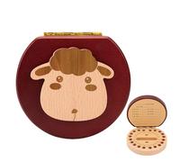 Surwin Tooth Fairy Box, Tooth Box Wooden Baby, First Milk Teeth Keepsake Boxes, Child Teeth Keepsake Box, for Fairy Gifts Baby Girl Boy Shower Birthday Gift (Sheep)