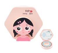 Surwin Tooth Fairy Box, Tooth Box Wooden Baby, First Milk Teeth Keepsake Boxes, Child Teeth Keepsake Box, for Fairy Gifts Baby Shower Birthday Gift (Pink Girl E)