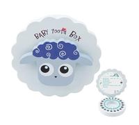 Surwin Tooth Fairy Box, Tooth Box Wooden Baby, First Milk Teeth Keepsake Boxes, Child Teeth Keepsake Box, for Fairy Gifts Baby Shower Birthday Gift (Blue B)