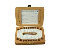 Surwin Tooth Fairy Box, Tooth Box Wooden Baby, First Milk Teeth Keepsake Boxes, Child Teeth Keepsake Box, for Fairy Gifts Baby Shower Birthday Gift (Style C)