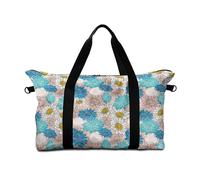 Surwin Travel Duffel Bag, 3D Daisy Pattern Weekend Bag with Trolley Sleeve, 25L Travel Luggage Bag with Removable Shoulder Strap Holiday Bag with Zip, Hospital Bag Cabin Bag (Blue Flower)