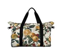 Surwin Travel Duffel Bag, 3D Lemon Pattern Weekend Bag with Trolley Sleeve, 25L Travel Luggage Bag with Removable Shoulder Strap Holiday Bag with Zip, Hospital Bag Cabin Bag (Red Fruit)