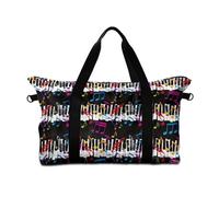 Surwin Travel Duffel Bag,3D Musical Note Pattern Weekend Bag with Trolley Sleeve, 25L Travel Luggage Bag with Removable Shoulder Strap Holiday Bag with Zip, Hospital Bag Cabin Bag (Colorful)