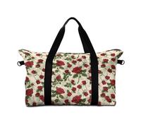 Surwin Travel Duffel Bag, 3D Rose Flower Print Weekend Bag with Trolley Sleeve, 25L Travel Luggage Bag with Removable Shoulder Strap Holiday Bag with Zip, Hospital Bag Cabin Bag (Rose Flower)