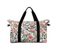 Surwin Travel Duffel Bag, 3D Rose Flower Print Weekend Bag with Trolley Sleeve, 25L Travel Luggage Bag with Removable Shoulder Strap Holiday Bag with Zip, Hospital Bag Cabin Bag (Butterfly)