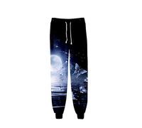Surwin Women Men Sport Trousers, 3D Butterfly Printed Training Sweatpants Casual Plus Size Unisex Joggers Parkour Long Pants with Drawstring Pockets XXS-4XL (Moon butterfly,L)