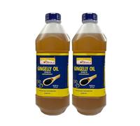 Suryaa's Pure Gingelly Oil -1000ml Cold-Pressed Sesame Oil for Cooking 100% Natural and Unrefined Rich in Nutrients, Authentic Flavor Product From India Pack of 2