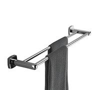 SUS 304 Stainless Steel Double Towel Bar Rail, 30cm-100cm Wall Mounted Polished Silver Finish, for Bathroom Hardware Kitchen and Toilet (Size : 80cm)