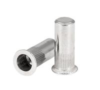 SUS304 Countersink Head Rivet Nut Sealed Vertical Stripes Body Close End M3 M4 M5 M6 M8 M10 M12 Blind Insert (M8-27.5 (4pcs))
